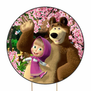 Capa de Painel Masha e o Urso Festa Tecido Sublimado 1