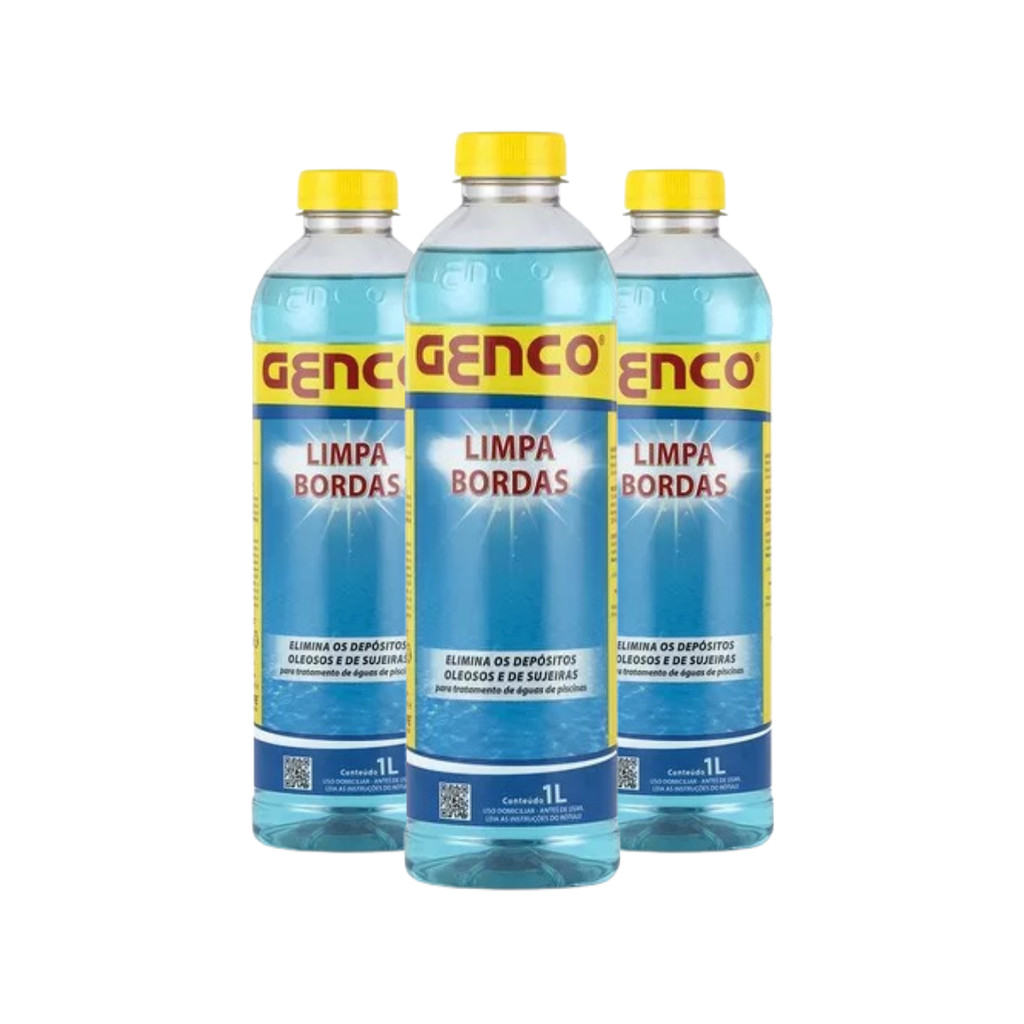 Kit 3 Limpa Borda Para Piscina 1l Desengordurante Genco Kit 3 Limpa Borda Para Piscina 1l Desengordurante Genco - Oferta na Shopee