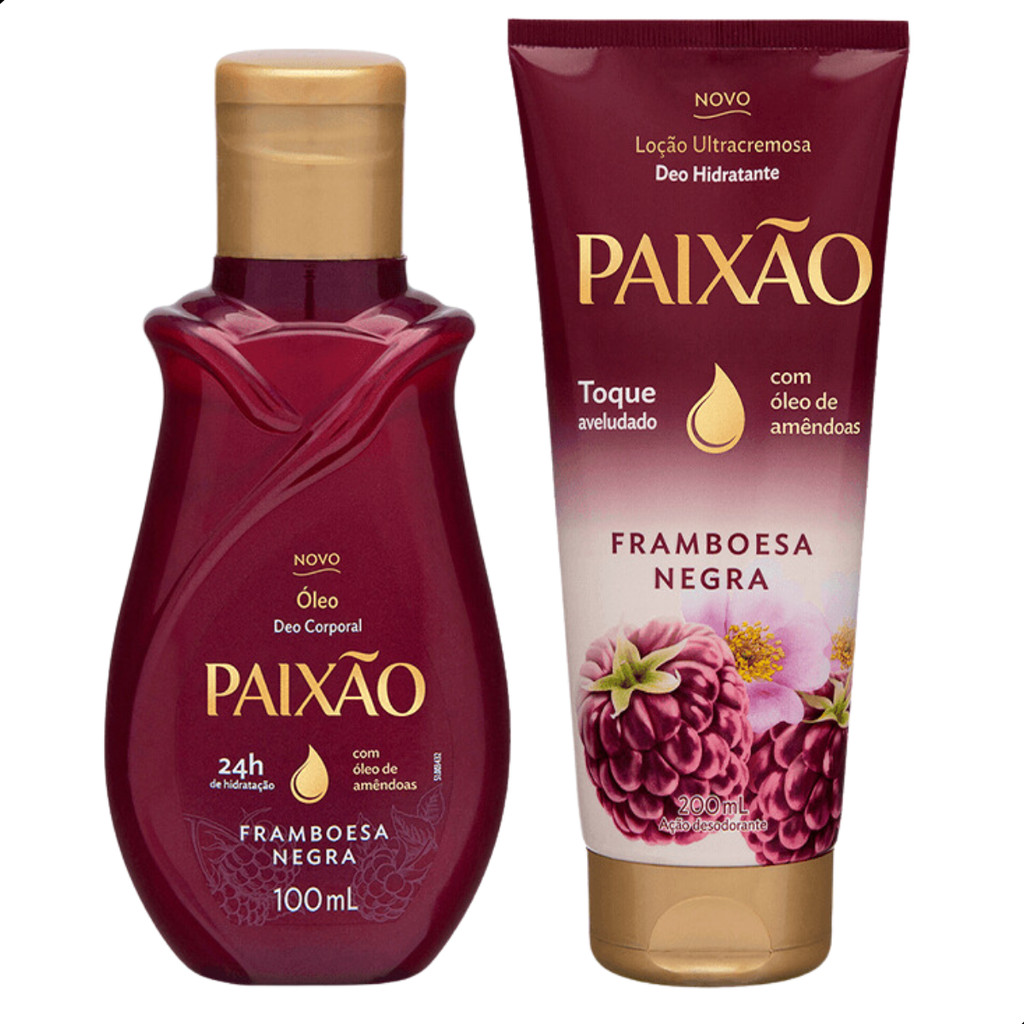 Kit Paixão Framboesa Negra Loção Hidratante Ultra cremosa e Óleo Deo Corporal Kit Paixão Framboesa Negra Loção Hidratante Ultra cremosa e Óleo Deo Corporal