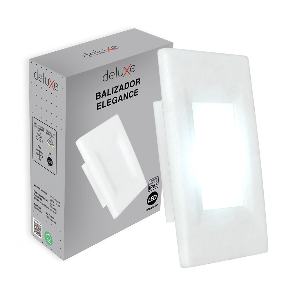 Balizador led Elegance 4x2 2w Luz Branca 6500K Bivolt IP65 Branco Fosco Deluxe Balizador led Elegance 4x2 2w Luz Branca 6500K Bivolt IP65 Branco Fosco Deluxe - Oferta na Shopee