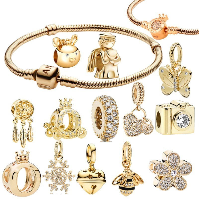Jóias de ouro pingente de aço inoxidável prata 925 contas DIY pulseira colar acessórios requintado jóias presente Jóias de ouro pingente de aço inoxidável prata 925 contas DIY pulseira colar acessórios requintado jóias presente