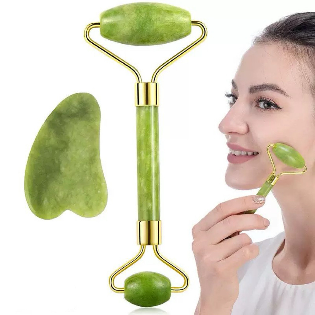rolo pedra de jade placa gua sha massagem facial anti ruga -facíal massage roller rolo pedra de jade placa gua sha massagem facial anti ruga -facíal massage roller - Oferta na Shopee