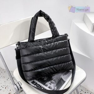 NANCYE Puffer Tote Bolsa Para Mulheres Crossbody Leve Escritório Acolchoada De Algodão - Oferta na Shopee