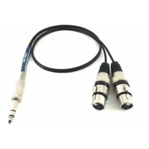 Cabo Splitter Y 1 P10 Stereo X 2 Xlr Fêmea Mono 1 Metro - Oferta na Shopee