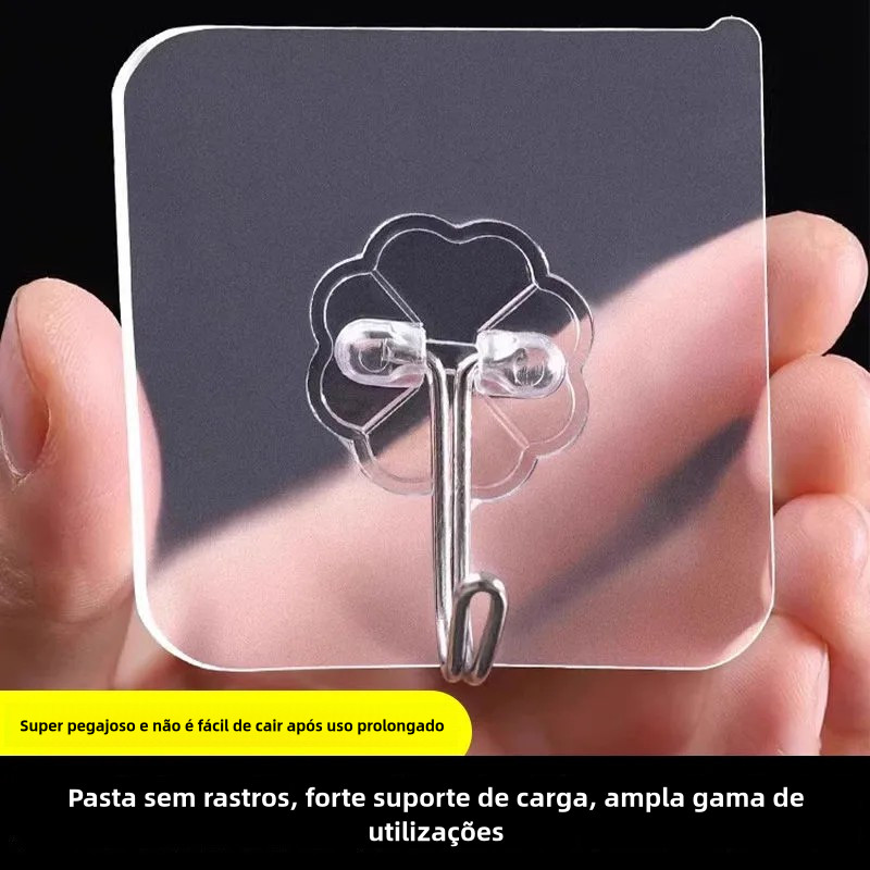 KIT 10 Transparente De Aço Inoxidável Forte Auto-Adesivo Ganchos Toalha Do Banheiro Armazenamento De Roupas Pegajosos Ch KIT 10 Transparente De Aço Inoxidável Forte Auto-Adesivo Ganchos Toalha Do Banheiro Armazenamento De Roupas Pegajosos Ch