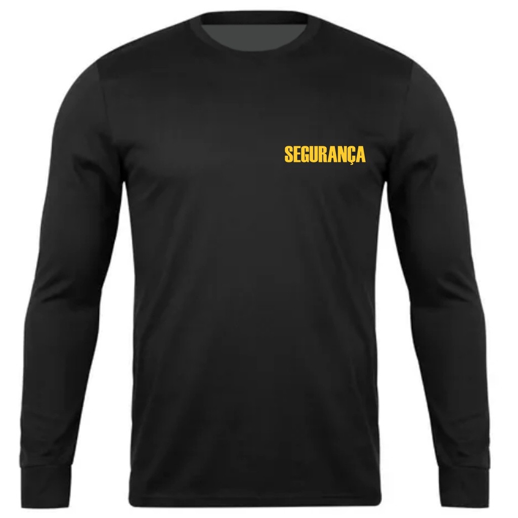 Camiseta Segurança Vigilância Preta Manga Longa Camiseta Segurança Vigilância Preta Manga Longa