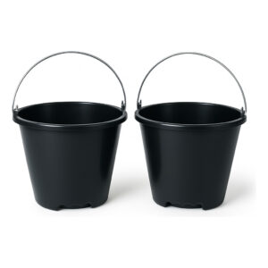 Kit Balde Preto 12L Plástico Reforçado Com Alça – Ideal Limpeza