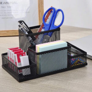 Porta Caneta Organizador De Metal Para Mesa Escritório Aramado De Divisórias Multiuso - Oferta na Shopee