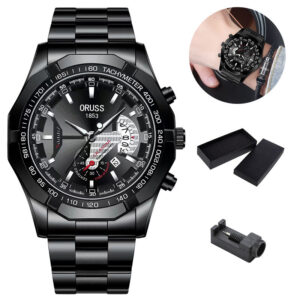 ORUSS Relógio Masculino de Aço Inoxidável à Prova D'água Negócios de Moda BQ - Oferta na Shopee