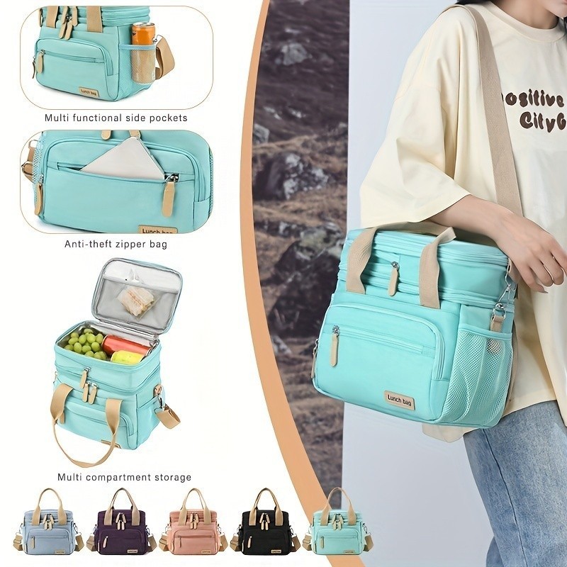 Bolsa Térmica Expansível Piquenique De Grande Capacidade Para Almoço - Multi-Compartimentos,Impermeável Rajork Bolsa Térmica Expansível Piquenique De Grande Capacidade Para Almoço - Multi-Compartimentos