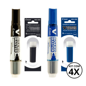 Kit com 2 Marcadores Para Quadro Branco + 2 Refis  Board Master - PILOT KITS:6 - Oferta na Shopee