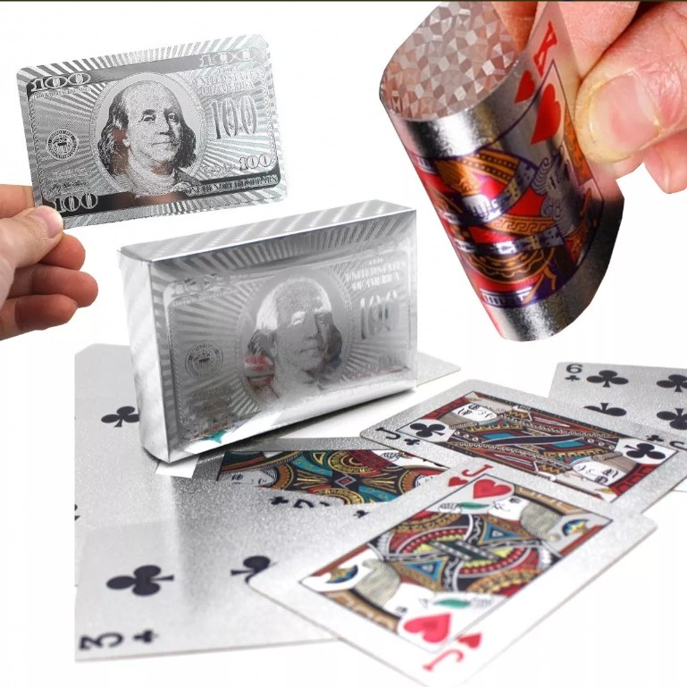 Baralho Prata Resistente A Água Anti Rasgo Cartas Baralho Prata Resistente A Água Anti Rasgo Cartas
