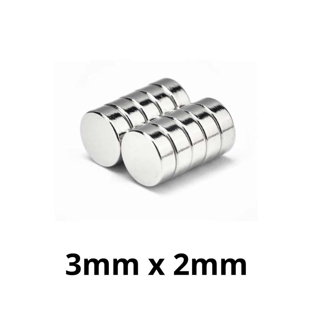 Kit 10 Peças Imã Neodímio Potente Disco Magnético N35 3x2 mm Super Forte Kit 10 Peças Imã Neodímio Potente Disco Magnético N35 3x2 mm Super Forte - Oferta na Shopee