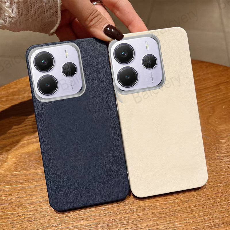 Para Redmi Note 14 4G 5G Cor Simples PU Couro À Prova De Choque Capa De Telefone Macia Para Redmi Note 14 4G 5G Cor Simples PU Couro À Prova De Choque Capa De Telefone Macia