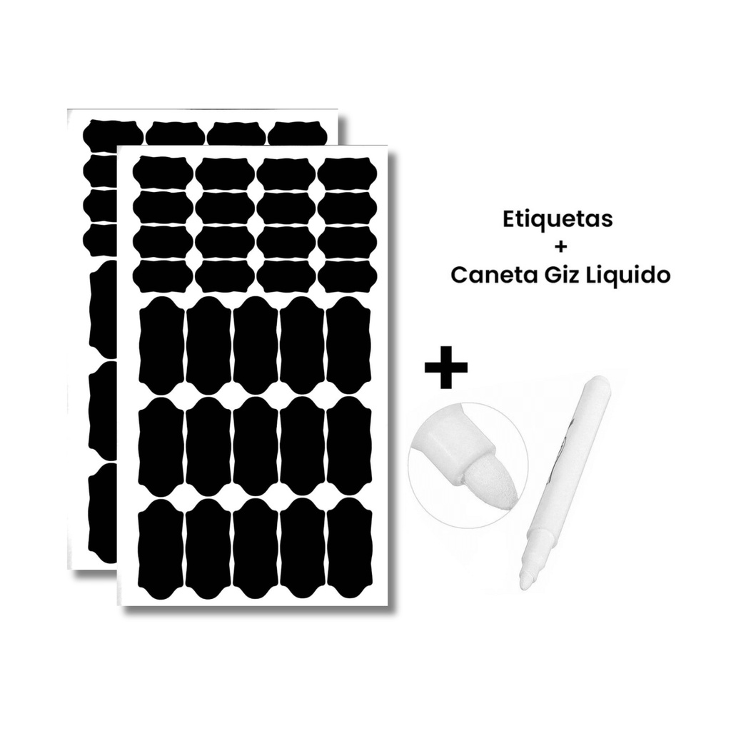 68 Etiquetas Lousa Adesivas + Caneta Giz – Potes, Temperos, Limpeza – Reutilizáveis 68 Etiquetas Lousa Adesivas + Caneta Giz – Potes, Temperos, Limpeza – Reutilizáveis