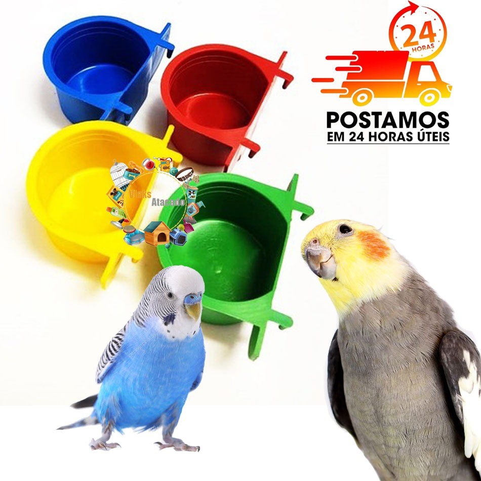 Kit Comedouro Com Suporte Gancho & Aba Para Calopsita Agapornis Periquito Australiano Canário Belga Aves Pássaros Kit Comedouro Com Suporte Gancho & Aba Para Calopsita Agapornis Periquito Australiano Canário Belga Aves Pássaros - Oferta na Shopee