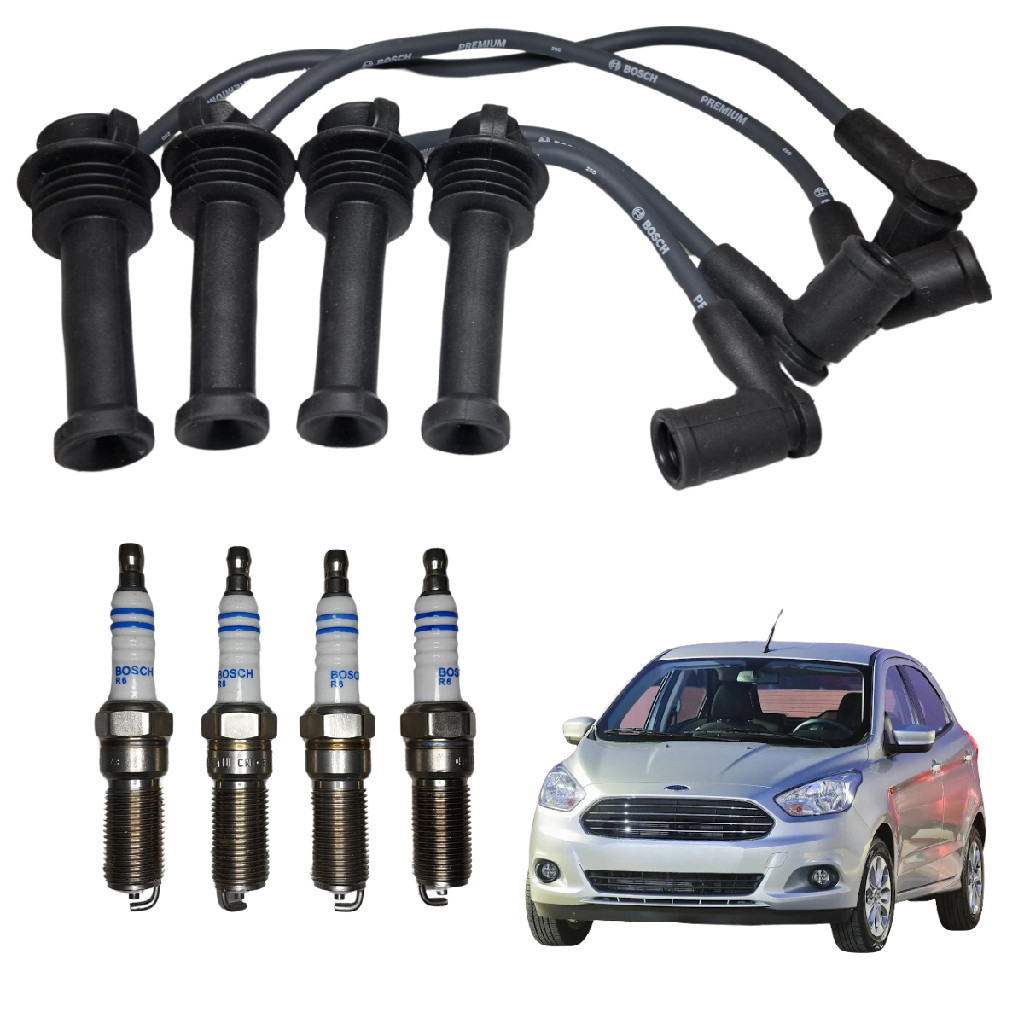 Cabo De Ignição + Vela De Ignição Bosch Ford Ka 1.5 2014 A 2018 Cabo De Ignição + Vela De Ignição Bosch Ford Ka 1.5 2014 A 2018