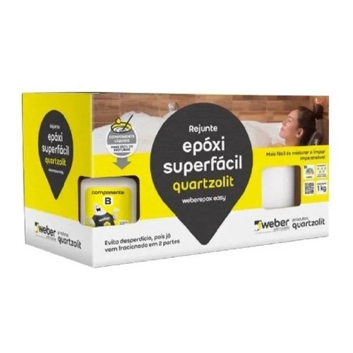 Rejunte Epóxi Super Fácil 1kg Quartzolit Cinza Platina Cz Rejunte Epóxi Super Fácil 1kg Quartzolit Cinza Platina Cz