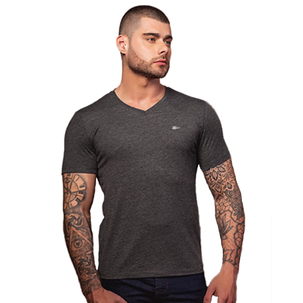 Camiseta Masculina Gola V Básica Sallo Premium Camiseta Masculina Gola V Básica Sallo Premium - Oferta na Shopee