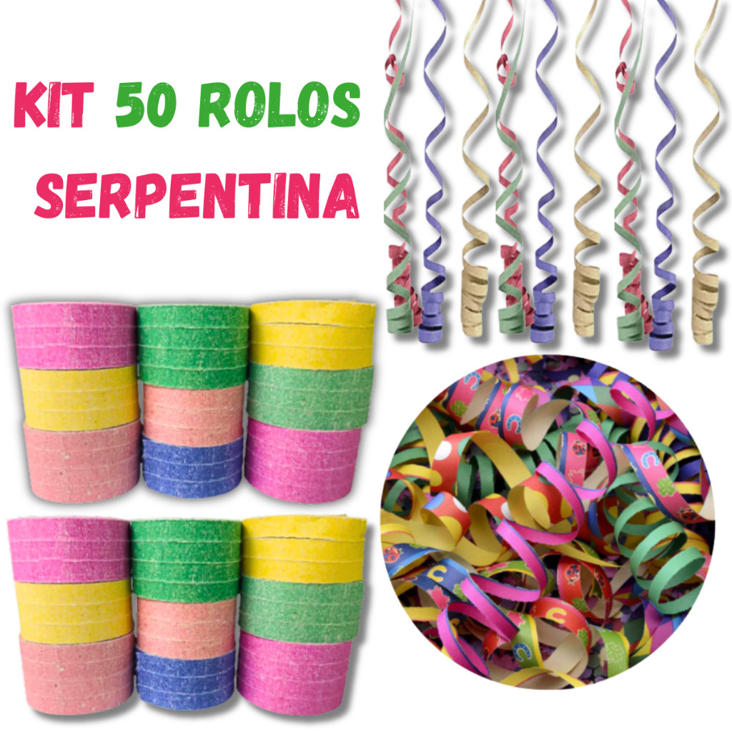 KIT 10/20/50/80 Rolos Serpentina Carnaval Fitas Papel Coloridas Festas Brincadeiras - 10mts cada Rolo KIT 10/20/50/80 Rolos Serpentina Carnaval Fitas Papel Coloridas Festas Brincadeiras - 10mts cada Rolo - Oferta na Shopee