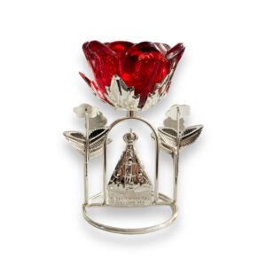 Castical Nossa Senhora Aparecida com Flor 13cm - Oferta na Shopee