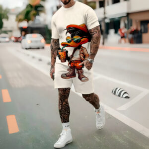 Conjunto Camiseta Masculina + Bermuda Pato Donald Design 3D Verão Carnaval - Oferta na Shopee