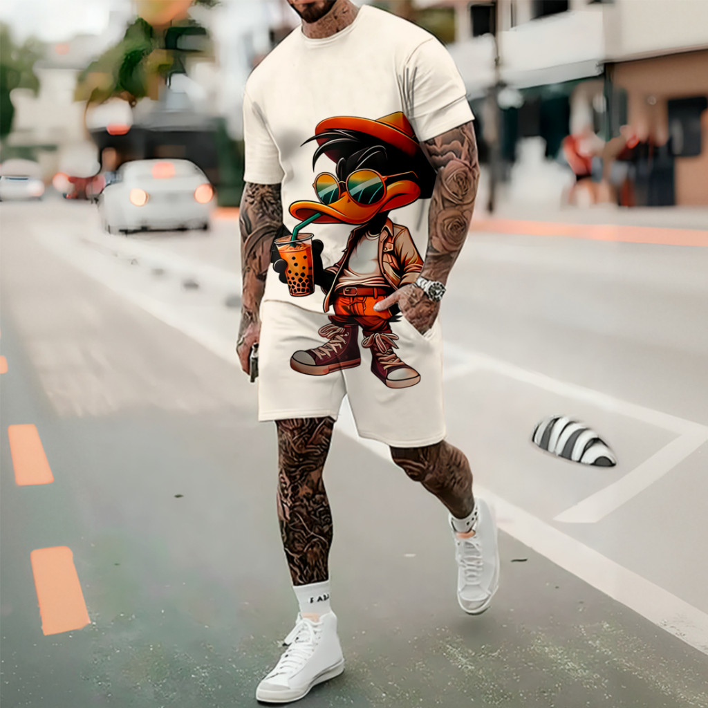 Conjunto Camiseta Masculina + Bermuda Pato Donald Design 3D Verão Carnaval Conjunto Camiseta Masculina + Bermuda Pato Donald Design 3D Verão Carnaval - Oferta na Shopee