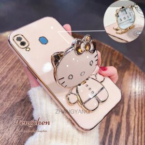 Caixa Samsung A20 A30 TPU Silicone Soft Case 3D Cute Cat Bracket Phone Anti-Gotas Câmera Cobertura Total - Oferta na Shopee