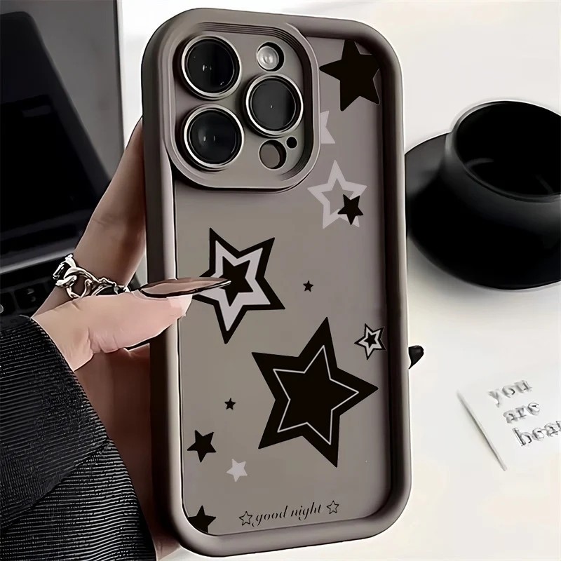Capa De Telefone Pentagrama Preto Para iPhone 11 12 13 14 15 16 17 Pro Max 16e XS XR X 7 8 Plus Silicone Macio Capa De Telefone Pentagrama Preto Para iPhone 11 12 13 14 15 16 17 Pro Max 16e XS XR X 7 8 Plus Silicone Macio - Oferta na Shopee