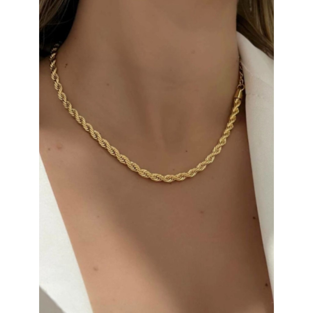 Colar Feminino Cordão Baiano Banhado Dourado Antialérgico Aço inox rn001 Colar Feminino Cordão Baiano Banhado Dourado Antialérgico Aço inox rn001 - Oferta na Shopee