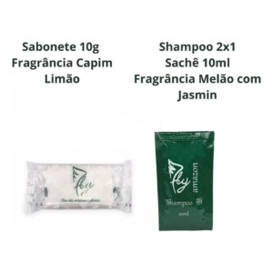 Kit 500 Shampoos 2 em 1 (10ml) + 500 Mini Sabonetes (10g) – Ideal para Hotéis