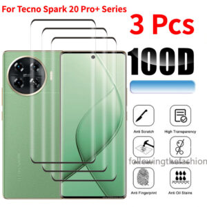 3em1 3D Vidro Transparente Temperado Para Tecno Spark 20 Pro + 4G Spark20 20Pro 20C 2024 Protetor De Tela Classe De Filme De Lente De Câmera De Cobertura Total - Oferta na Shopee