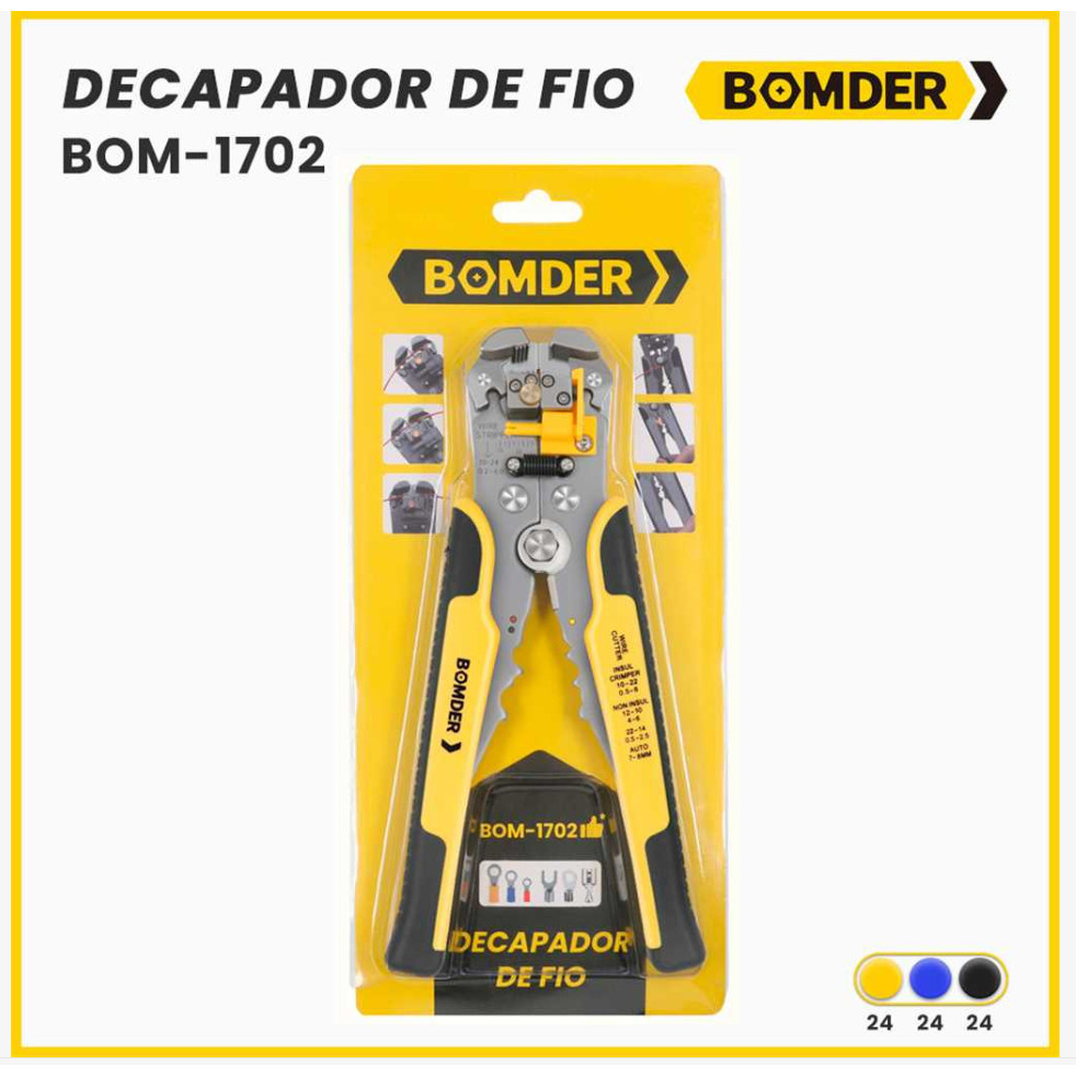 Alicate Decapador Cortador E Crimpador De Fios Cabos Automático 8 Polegadas Alicate Decapador Cortador E Crimpador De Fios Cabos Automático 8 Polegadas