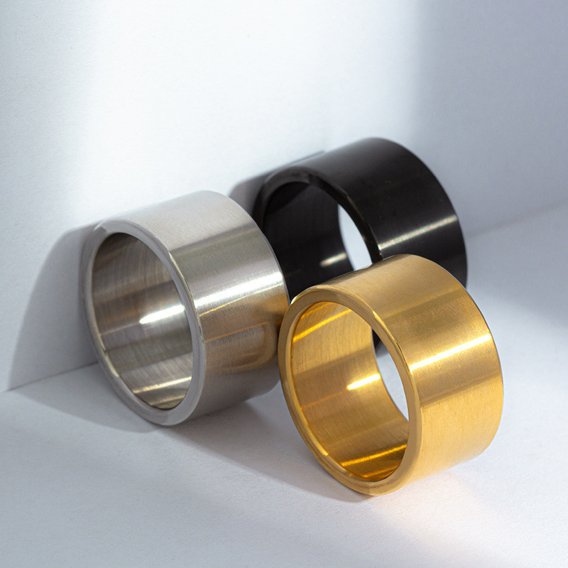 Anel De Casamento Atacadista De 12mm De Largura Em Aço Titânio Mate Para Homens Anel De Casamento Atacadista De 12mm De Largura Em Aço Titânio Mate Para Homens