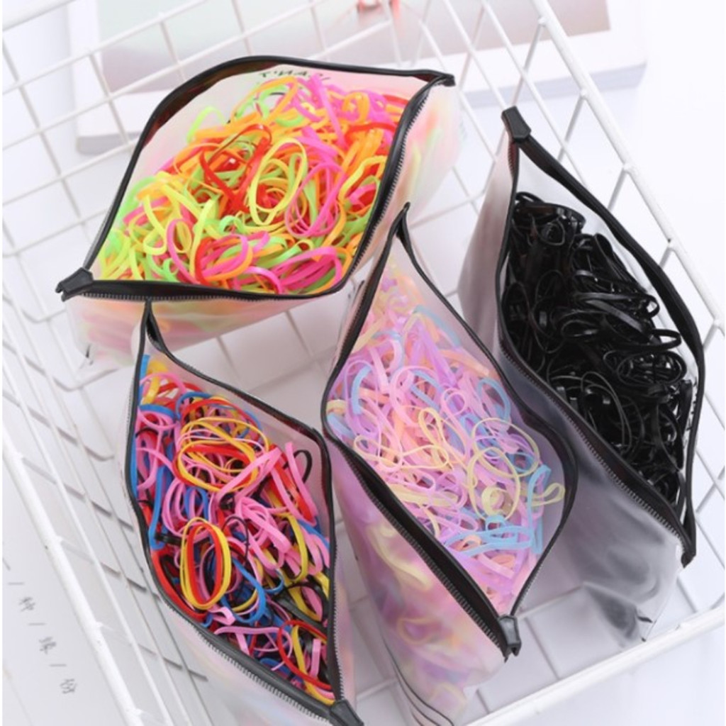 ANA 1108 Kit Elastico de cabelo Com Bolsa borrachinha/liguinha rabico de cabelo silicone infantil ANA 1108 Kit Elastico de cabelo Com Bolsa borrachinha/liguinha rabico de cabelo silicone infantil - Oferta na Shopee