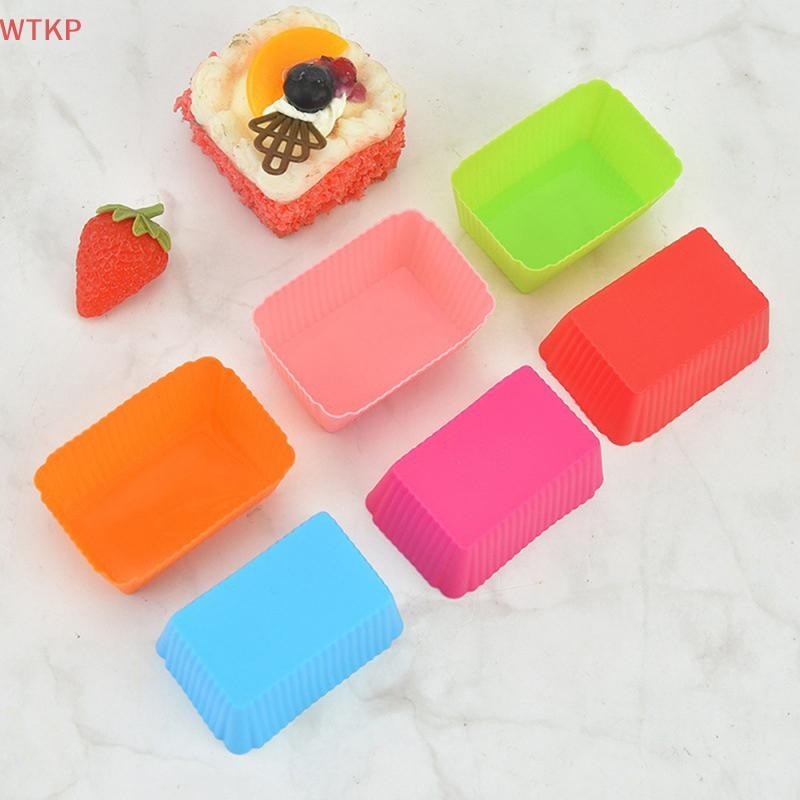 6 Pçs Molde De Bolo Retângulo De Silicone Macio Muffin Cupcake Forro Assar Copo Doces Bakeware Assadeira 6 Pçs Molde De Bolo Retângulo De Silicone Macio Muffin Cupcake Forro Assar Copo Doces Bakeware Assadeira