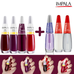 Esmaltes Impala Tons Roxos e Vermelho + Base Esmaltes Atacado 2 a 7 Unidades - Oferta na Shopee
