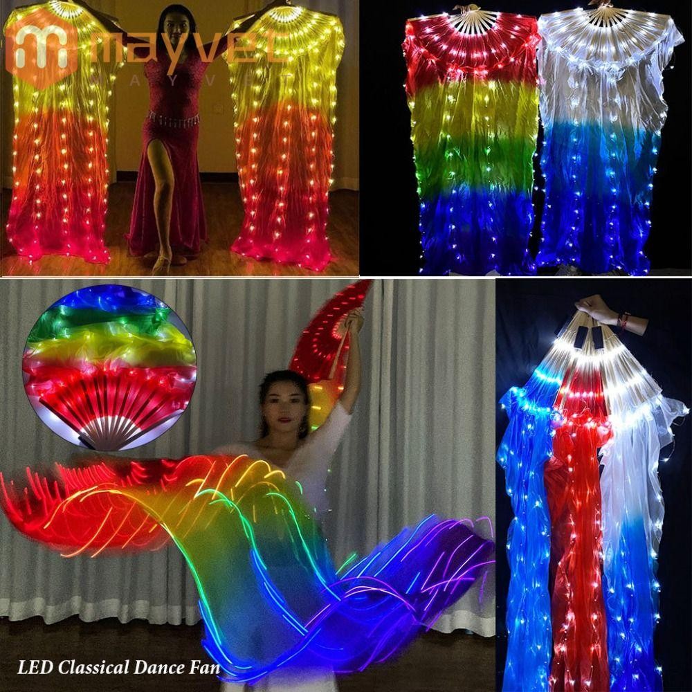 Leque De Dança Do Ventre MAYVET , Adereços De Performance De 1.5 M , Clássica LED , Rayon De Imitação Longa Leque De Dança Do Ventre MAYVET , Adereços De Performance De 1.5 M , Clássica LED , Rayon De Imitação Longa