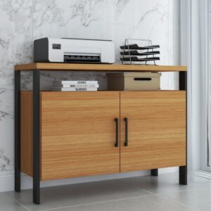 Armário para Escritório 2 Portas 100% Mdf Industrial Concept Freijó/Preto Fosco - Panorama Móveis - Oferta na Shopee