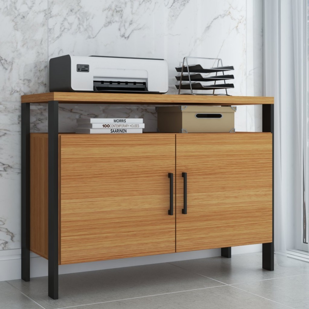 Armário para Escritório 2 Portas 100% Mdf Industrial Concept Freijó/Preto Fosco – Panorama Móveis Armário para Escritório 2 Portas 100% Mdf Industrial Concept Freijó/Preto Fosco – Panorama Móveis