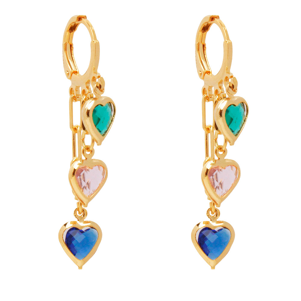 Brinco Argolinha Com Cartier e Corações Folheado A Ouro Brinco Argolinha Com Cartier e Corações Folheado A Ouro - Oferta na Shopee