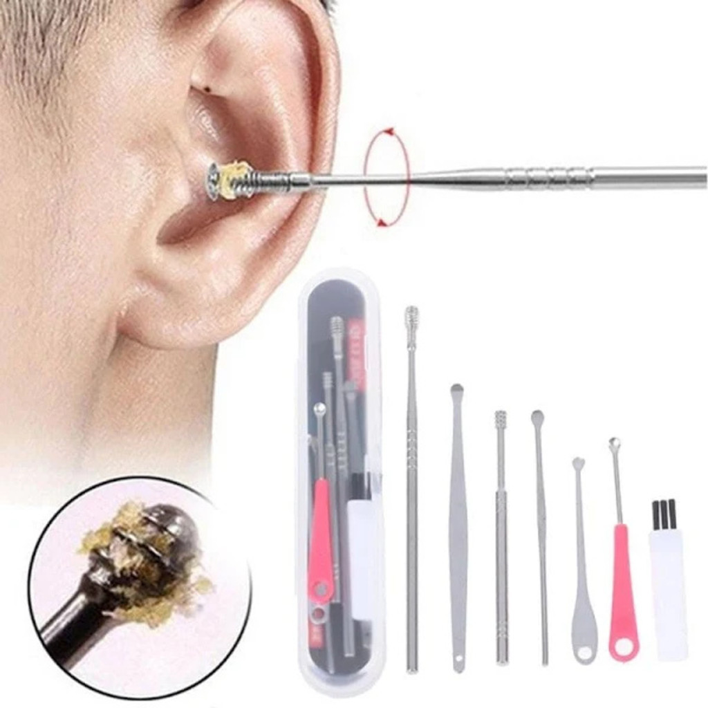 Kit 6 Limpeza De Cera, Removedor De Cera De Ouvido, Limpador De Ouvido Prata Kit 6 Limpeza De Cera, Removedor De Cera De Ouvido, Limpador De Ouvido Prata