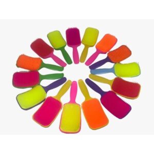 Escova De Cabelo Raquete Desembaraçadora Flex Hair Não Danifica Fios cor neon - Oferta na Shopee