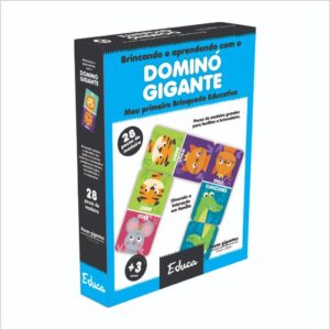 Brinquedo Educativo Jogo De Dominó Gigante Animais Em Madeira Pedagógico Didático Infantil - Oferta na Shopee