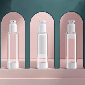 KIT1/3/5 pcsFrascos transparente Airless C/ Valvula Pump 50ml Recarregáveis para diaria ou viagem - Oferta na Shopee