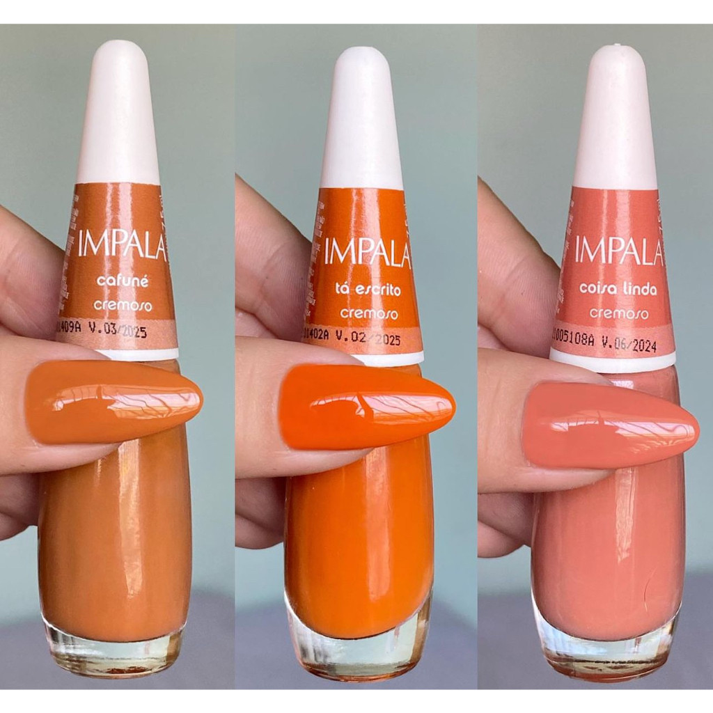 Kit 3 Esmalte Impala Tons de Terracota Cafuné , Tá Escrito e Coisa Linda Kit 3 Esmalte Impala Tons de Terracota Cafuné , Tá Escrito e Coisa Linda
