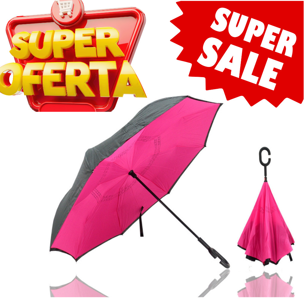 Guarda Chuva Invertido Tecido Duplo Para Carro Impermeável Reforçado Contra Vento Hastes de Fibra de Vidro Guarda Chuva Invertido Tecido Duplo Para Carro Impermeável Reforçado Contra Vento Hastes de Fibra de Vidro