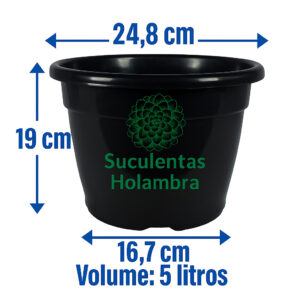Kit 15 Vasos Pote 25 - REFORÇADO Cor Preta Terracota Marrom 5 Litros - Oferta na Shopee