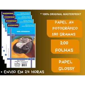 Papel Fotográfico 180g A4 200 Folhas Glossy à Prova D"água Brilhante - Oferta na Shopee