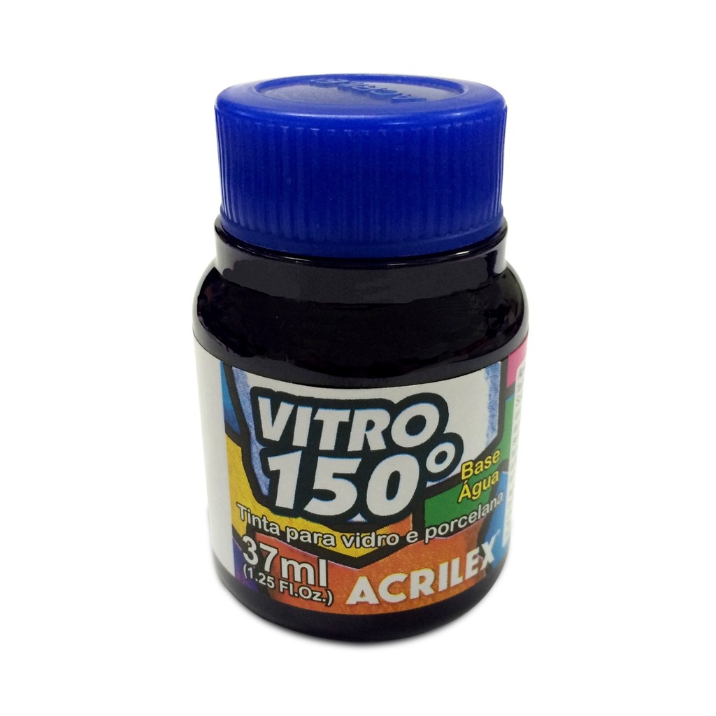 Tinta Vitro 150º - 37ml Preto Acrilex Vidro Porcelana Cerâmica - Oferta na Shopee